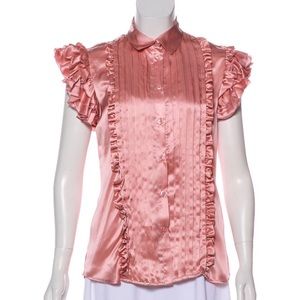 JUST CAVALLI SILK SATIN TOP size 6 #pristine #party #cavalli #satin #silk #work